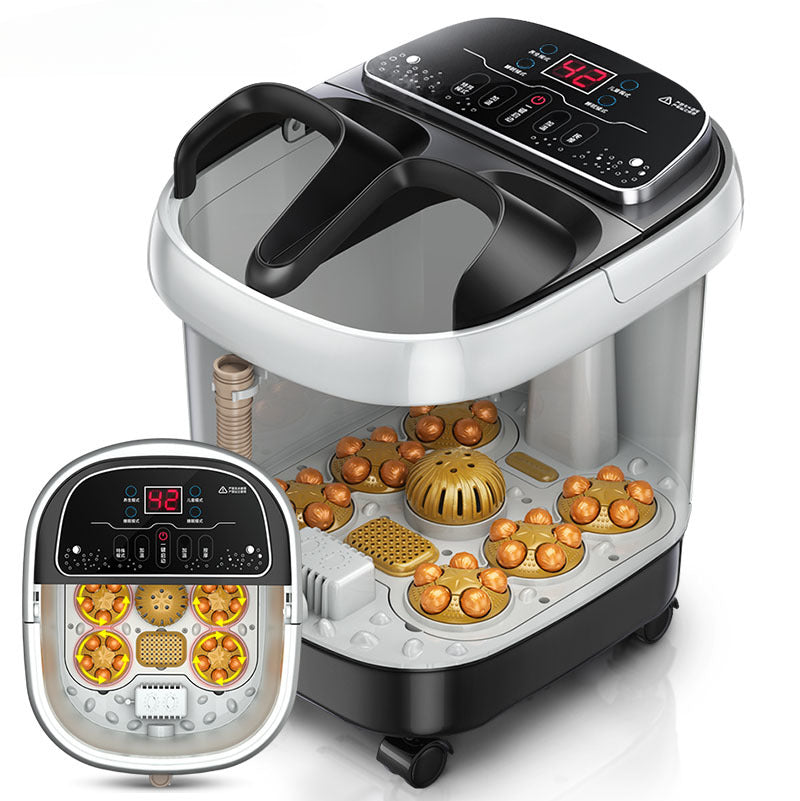 Premium Foot Spa Bath Massager with Heat, 12 Rollers, Digital Control, Pedicure Stone for Acupressure Shiatsu Massage, Foot Pain Relief, Adjustable Temperature, Home Foot Soak Therapy - PhysioFitLab