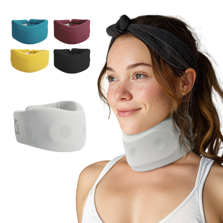 Premium Adjustable Neck Brace Foam Cervical Collar for Pain Relief, Comfortable Support for Home Use and Sleeping, Various Sizes S-XL - PhysioFitLab