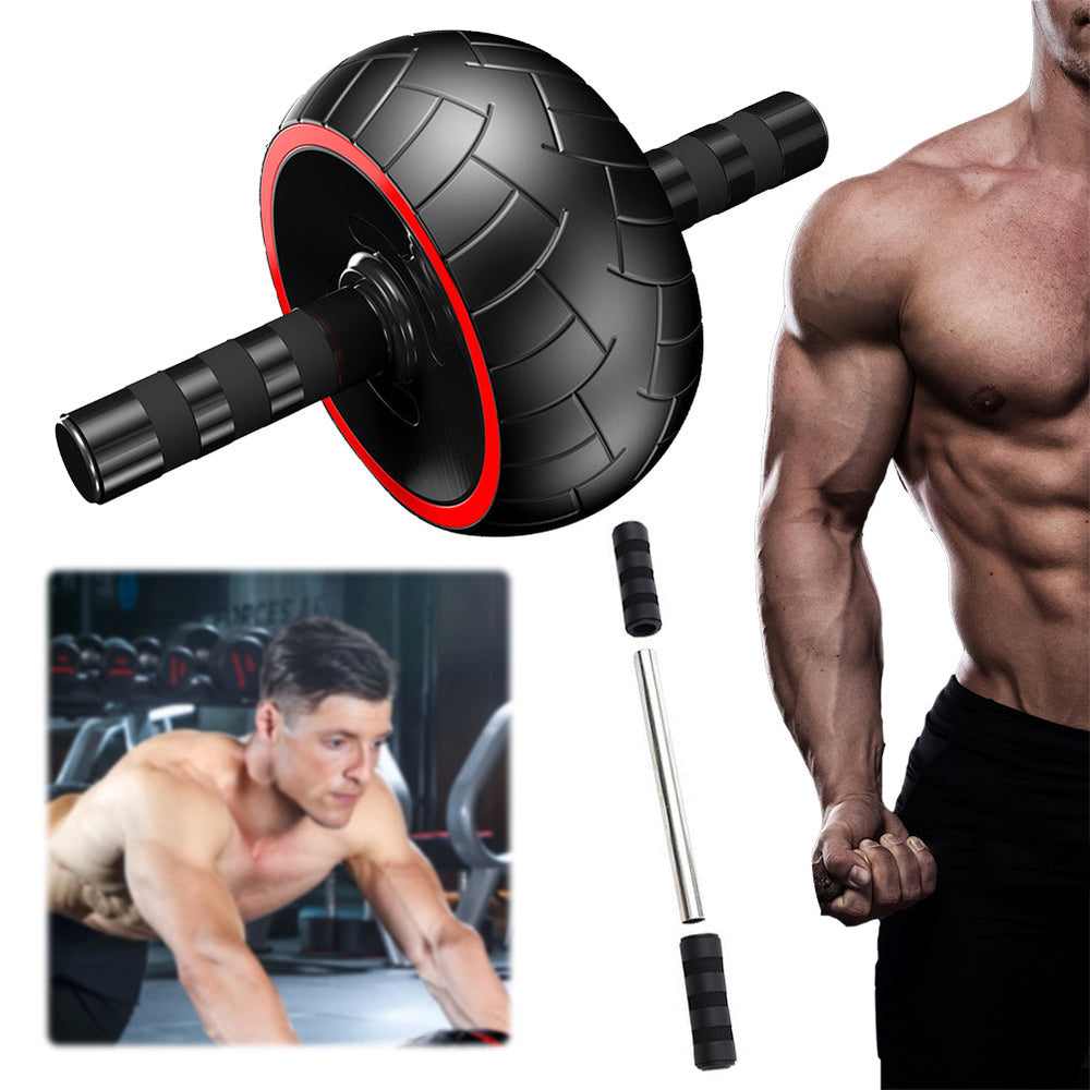 Premium Ab Roller Single Wheel Core Trainer Silent Rubber Exercise Wheel Non Slip Handles Abdominal Roller with Mat for Home Gym Daily Use Fitness