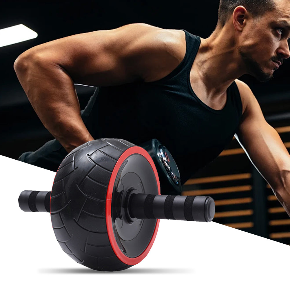 Premium Ab Roller Single Wheel Core Trainer Silent Rubber Exercise Wheel Non Slip Handles Abdominal Roller with Mat for Home Gym Daily Use Fitness