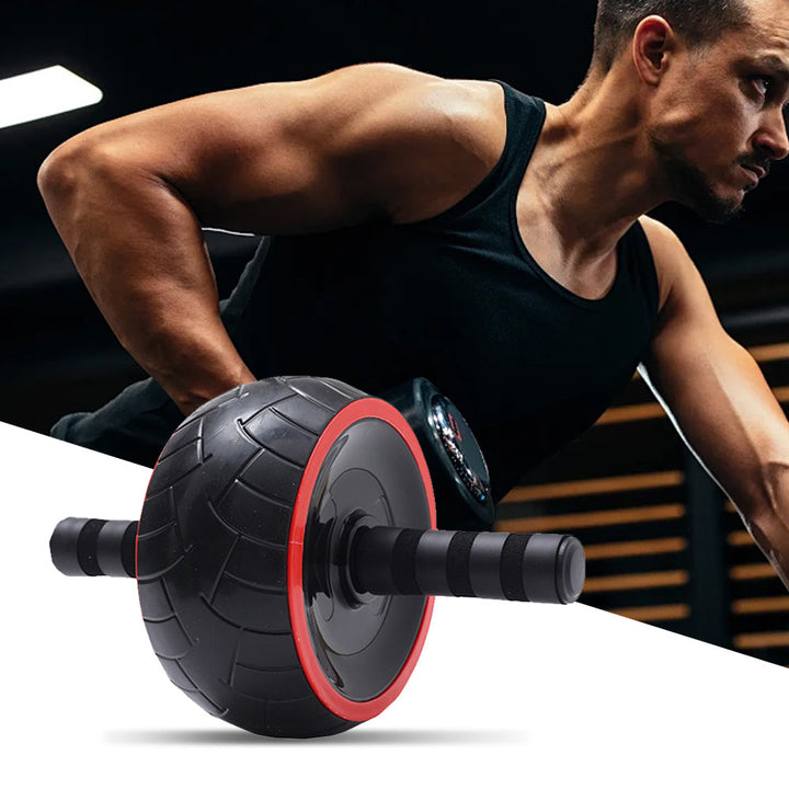 Premium Ab Roller Single Wheel Core Trainer Silent Rubber Exercise Wheel Non Slip Handles Abdominal Roller with Mat for Home Gym Daily Use Fitness