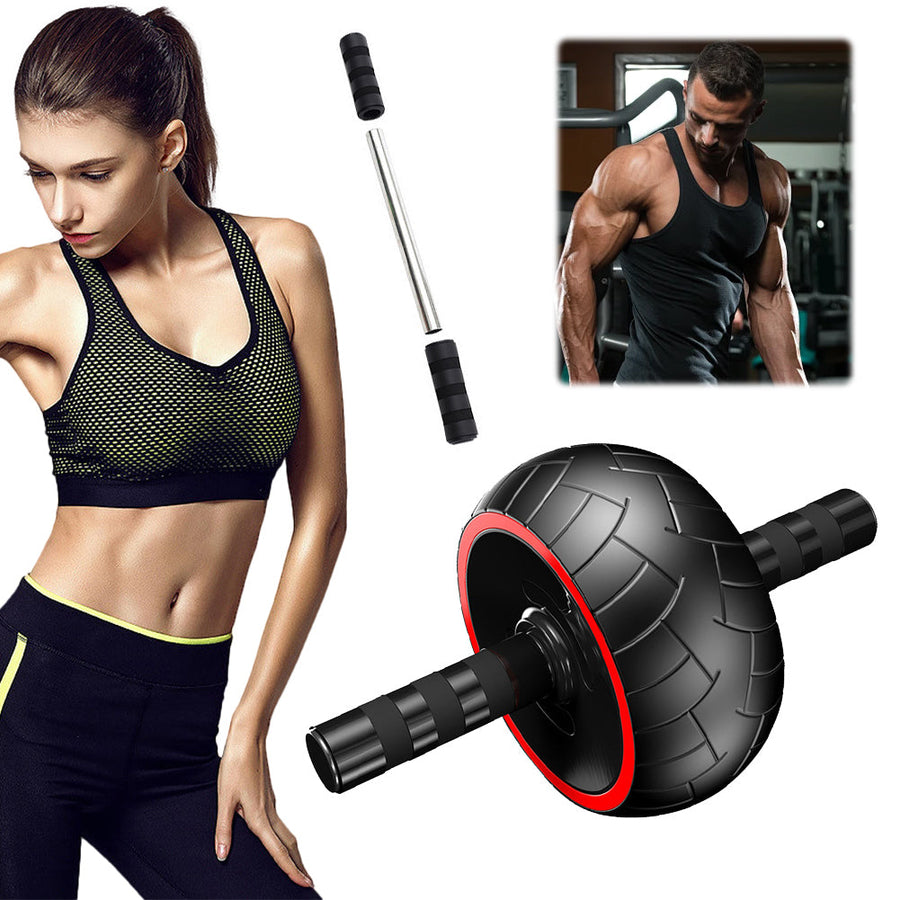 Premium Ab Roller Single Wheel Core Trainer Silent Rubber Exercise Wheel Non Slip Handles Abdominal Roller with Mat for Home Gym Daily Use Fitness