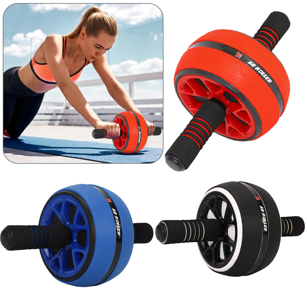 Premium Ab Wheel Roller Core Trainer Silent Abdominal Exercise Wheel with Kneeling Pad Non Slip Handles Stainless Steel for Home Gym Workout Daily Use