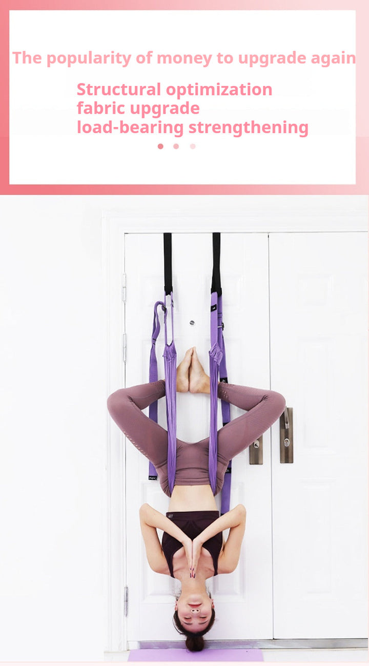 Premium Aerial Yoga Belt Adjustable Stretching Strap Elastic Support Trainer Portable Yoga Band for Pilates Stretching Fitness Home Gym Daily Use