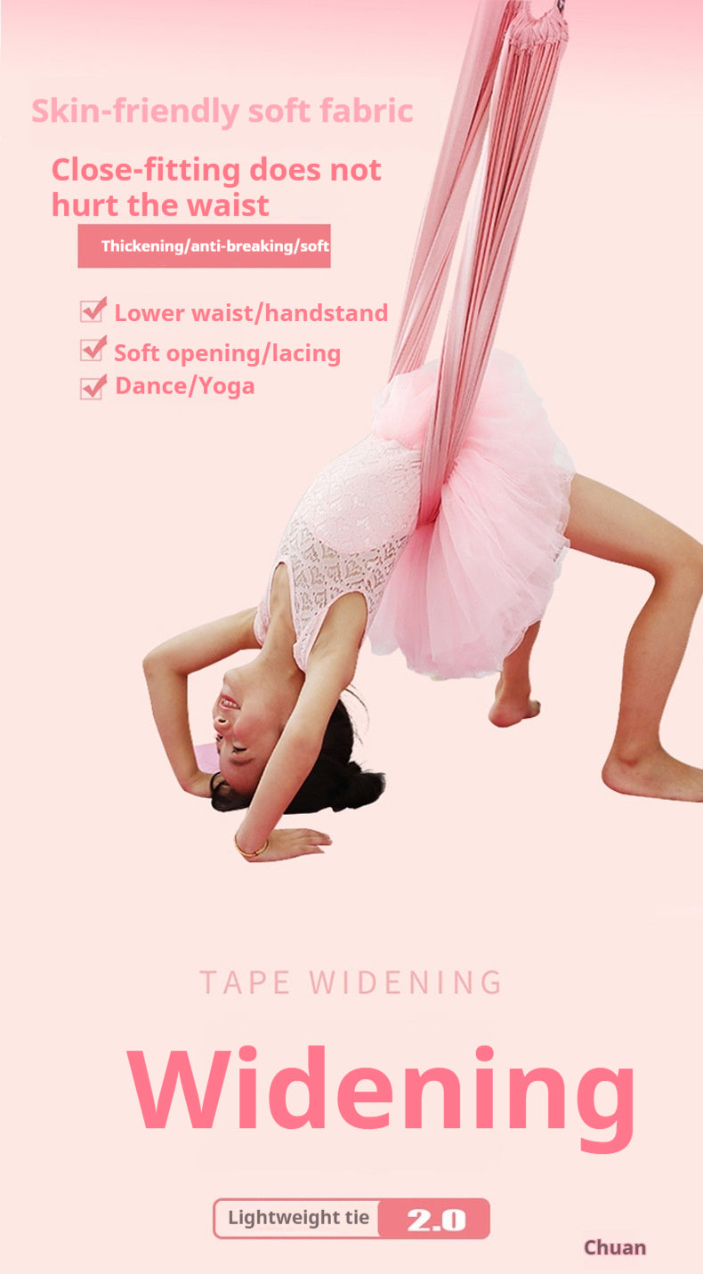 Premium Aerial Yoga Belt Adjustable Stretching Strap Elastic Support Trainer Portable Yoga Band for Pilates Stretching Fitness Home Gym Daily Use