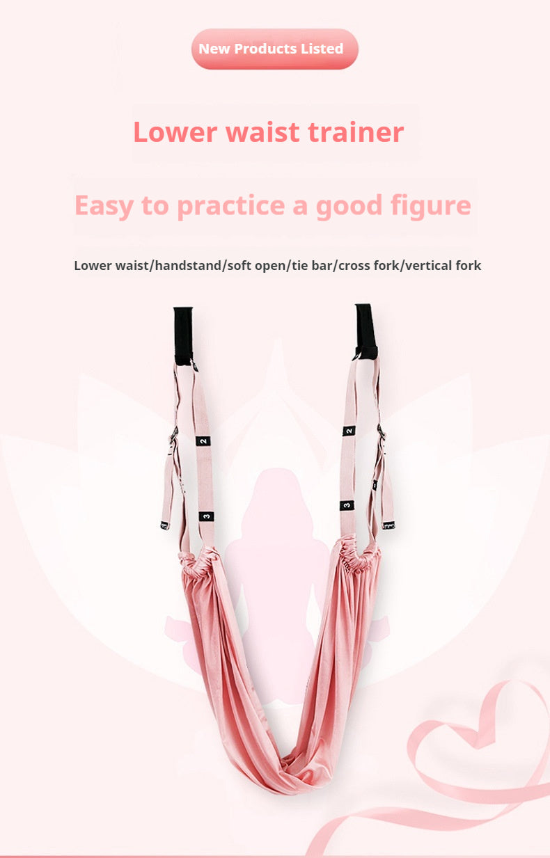 Premium Aerial Yoga Belt Adjustable Stretching Strap Elastic Support Trainer Portable Yoga Band for Pilates Stretching Fitness Home Gym Daily Use