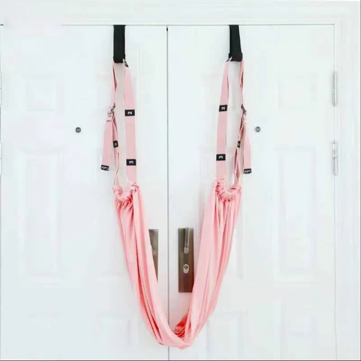 Premium Aerial Yoga Belt Adjustable Stretching Strap Elastic Support Trainer Portable Yoga Band for Pilates Stretching Fitness Home Gym Daily Use
