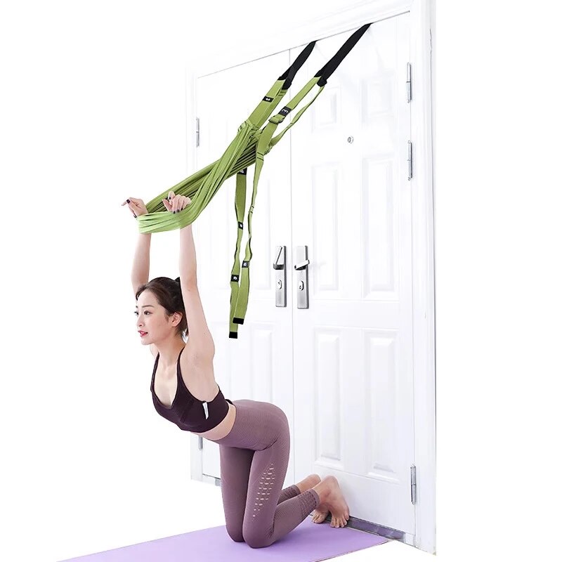 Premium Aerial Yoga Strap Adjustable Stretching Belt Inversion Training Strap Polyester Cotton with Metal Buckle Portable for Home Gym Yoga Daily Use