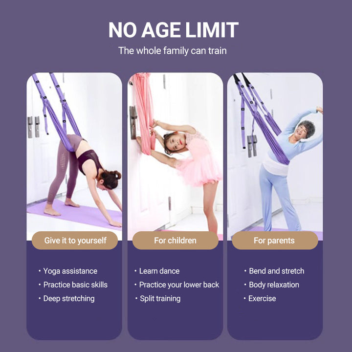 Premium Aerial Yoga Strap Adjustable Stretching Belt Inversion Training Strap Polyester Cotton with Metal Buckle Portable for Home Gym Yoga Daily Use
