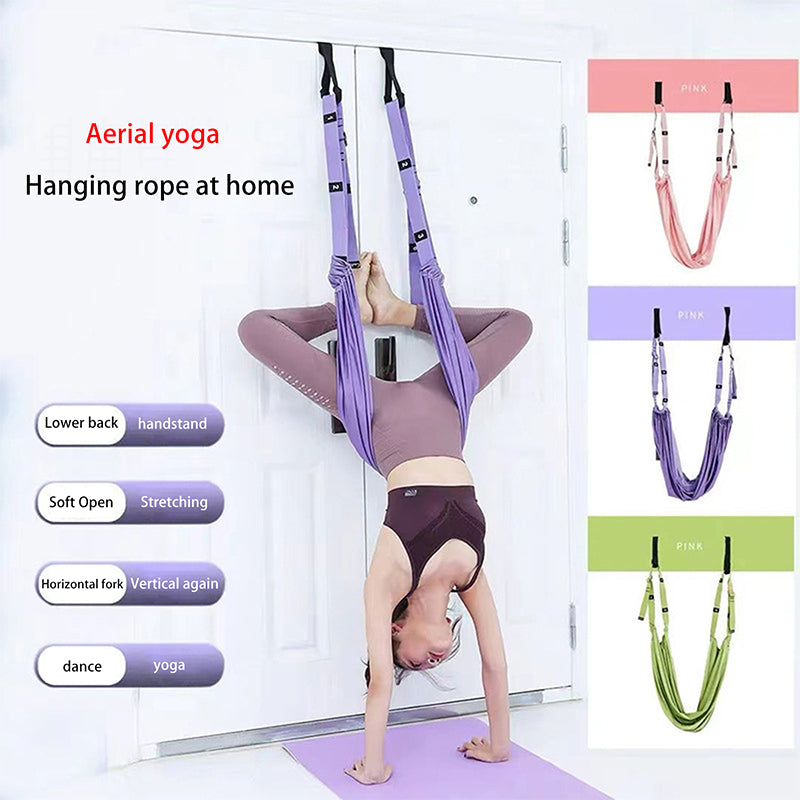 Premium Aerial Yoga Strap Adjustable Stretching Belt Inversion Training Strap Polyester Cotton with Metal Buckle Portable for Home Gym Yoga Daily Use