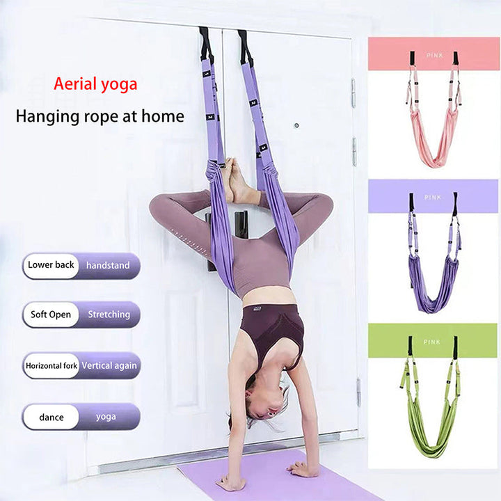Premium Aerial Yoga Strap Adjustable Stretching Belt Inversion Training Strap Polyester Cotton with Metal Buckle Portable for Home Gym Yoga Daily Use