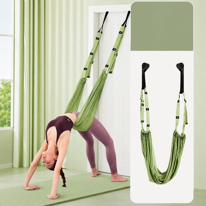 Premium Aerial Yoga Strap Adjustable Stretching Belt Inversion Training Strap Polyester Cotton with Metal Buckle Portable for Home Gym Yoga Daily Use