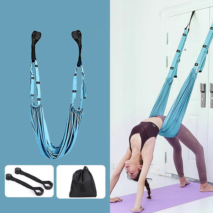 Premium Aerial Yoga Strap Adjustable Stretching Belt Inversion Training Strap Polyester Cotton with Metal Buckle Portable for Home Gym Yoga Daily Use