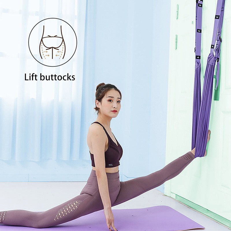 Premium Aerial Yoga Strap Adjustable Stretching Belt Inversion Training Strap Polyester Cotton with Metal Buckle Portable for Home Gym Yoga Daily Use