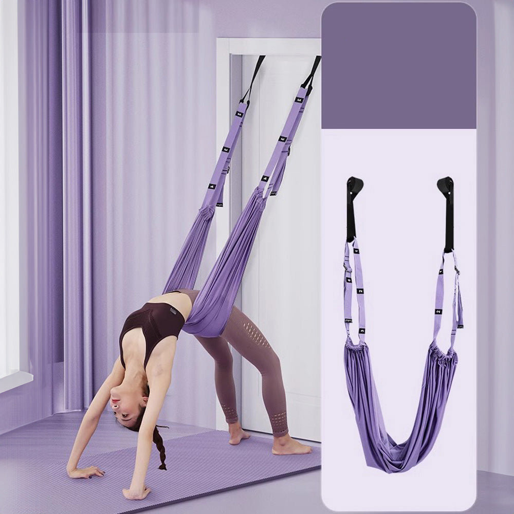 Premium Aerial Yoga Strap Adjustable Stretching Belt Inversion Training Strap Polyester Cotton with Metal Buckle Portable for Home Gym Yoga Daily Use