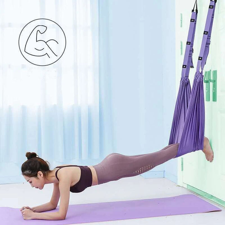 Premium Aerial Yoga Strap Adjustable Stretching Belt Inversion Training Strap Polyester Cotton with Metal Buckle Portable for Home Gym Yoga Daily Use