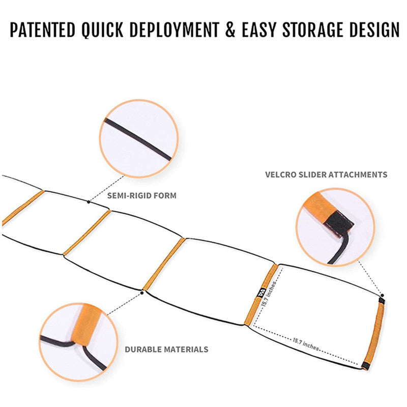 Premium Agility Ladder Speed Training Ladder Footwork Trainer Adjustable Sports Ladder with Carry Bag for Soccer Football Fitness Kids Adults Daily Use