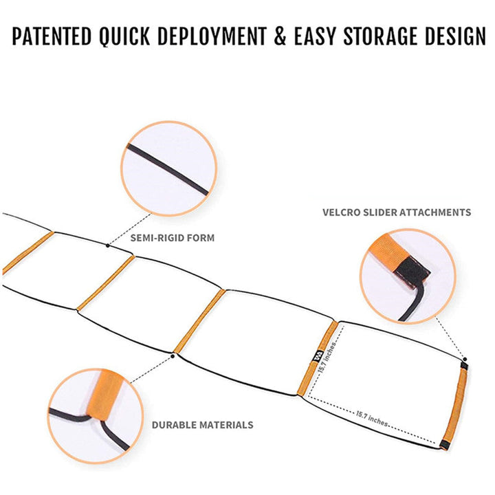 Premium Agility Ladder Speed Training Ladder Footwork Trainer Adjustable Sports Ladder with Carry Bag for Soccer Football Fitness Kids Adults Daily Use
