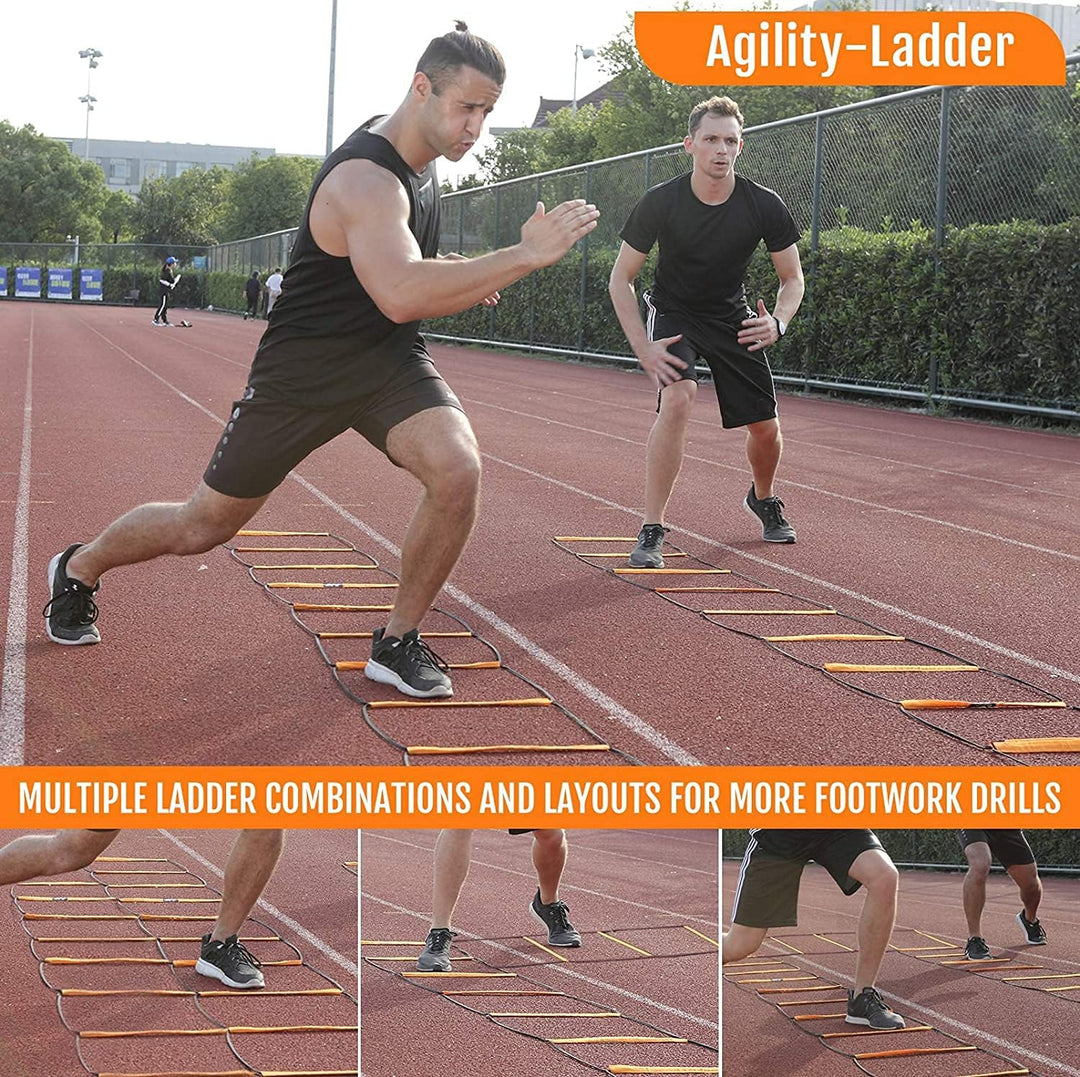 Premium Agility Ladder Speed Training Ladder Footwork Trainer Adjustable Sports Ladder with Carry Bag for Soccer Football Fitness Kids Adults Daily Use