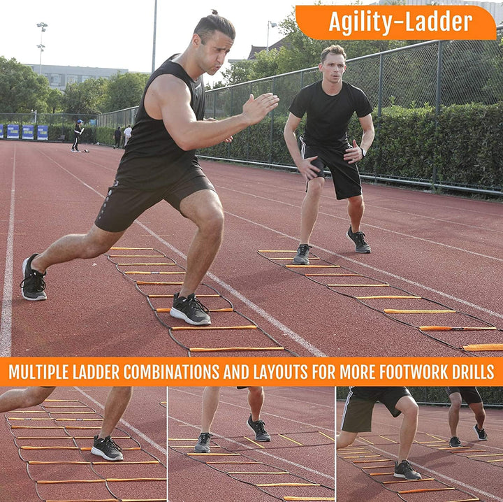 Premium Agility Ladder Speed Training Ladder Footwork Trainer Adjustable Sports Ladder with Carry Bag for Soccer Football Fitness Kids Adults Daily Use