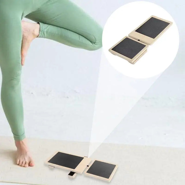 Premium Ankle Balance Board Wooden Foot Trainer Stability Board for Pilates Balance Training Foot Strength Trainer Portable 30x10.8cm Home Gym Daily Use