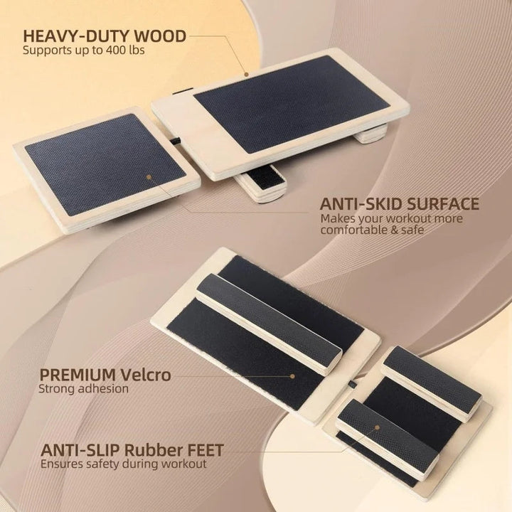 Premium Ankle Balance Board Wooden Foot Trainer Stability Board for Pilates Balance Training Foot Strength Trainer Portable 30x10.8cm Home Gym Daily Use