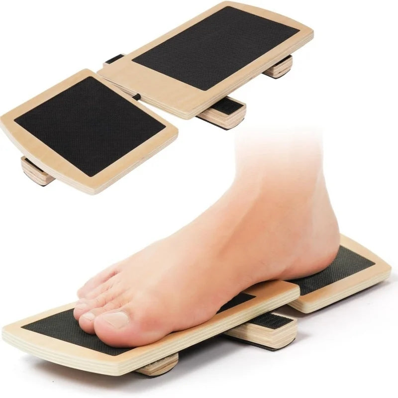 Premium Ankle Balance Board Wooden Foot Trainer Stability Board for Pilates Balance Training Foot Strength Trainer Portable 30x10.8cm Home Gym Daily Use