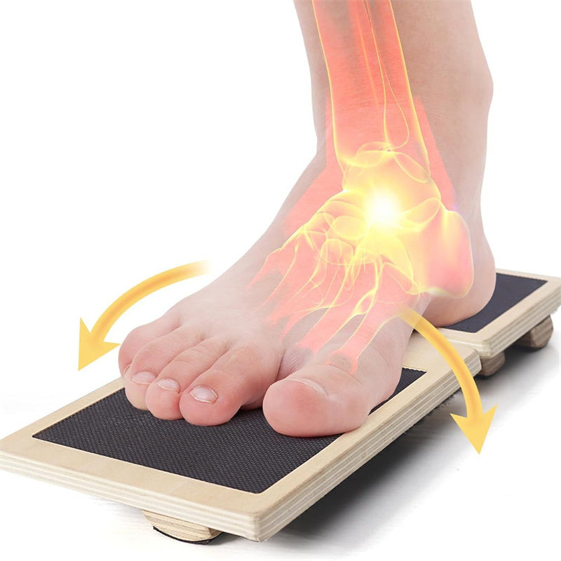 Premium Ankle Balance Board Wooden Foot Trainer Stability Board for Pilates Balance Training Foot Strength Trainer Portable 30x10.8cm Home Gym Daily Use