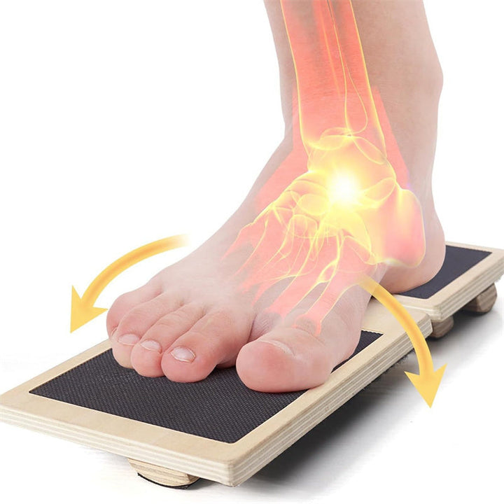 Premium Ankle Balance Board Wooden Foot Trainer Stability Board for Pilates Balance Training Foot Strength Trainer Portable 30x10.8cm Home Gym Daily Use