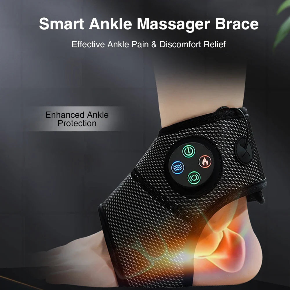 Premium Ankle Massager Air Compression Foot Massager Adjustable Intensity USB Rechargeable Lightweight Ankle Brace for Home Gym Work Daily Use Comfort
