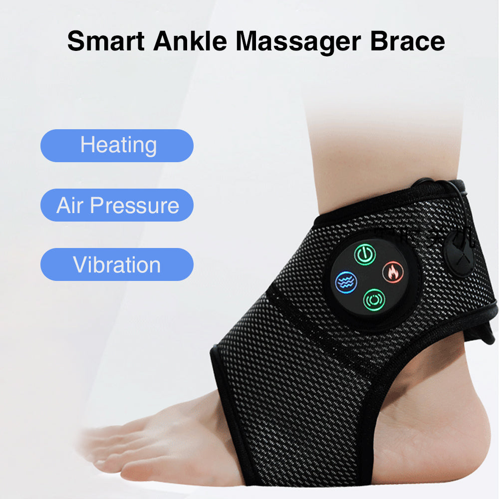 Premium Ankle Massager Air Compression Foot Massager Adjustable Intensity USB Rechargeable Lightweight Ankle Brace for Home Gym Work Daily Use Comfort