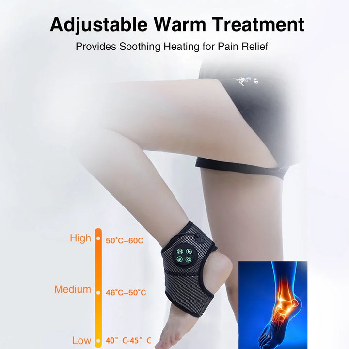 Premium Ankle Massager Air Compression Foot Massager Adjustable Intensity USB Rechargeable Lightweight Ankle Brace for Home Gym Work Daily Use Comfort