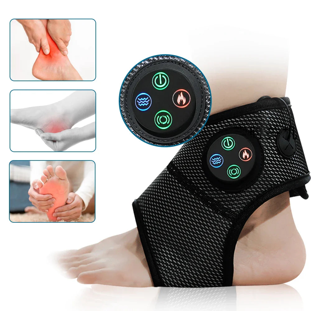 Premium Ankle Massager Air Compression Foot Massager Adjustable Intensity USB Rechargeable Lightweight Ankle Brace for Home Gym Work Daily Use Comfort