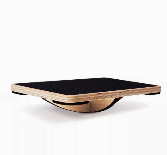 Premium Balance Board 360 Degree Wobble Trainer Anti Slip Wooden Board Rubber Base Core Stability Trainer for Home Office Gym Daily Use Fitness Training