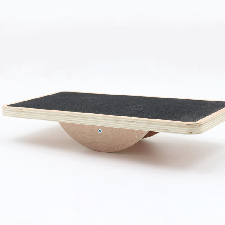 Premium Balance Board 360 Degree Wobble Trainer Anti Slip Wooden Board Rubber Base Core Stability Trainer for Home Office Gym Daily Use Fitness Training