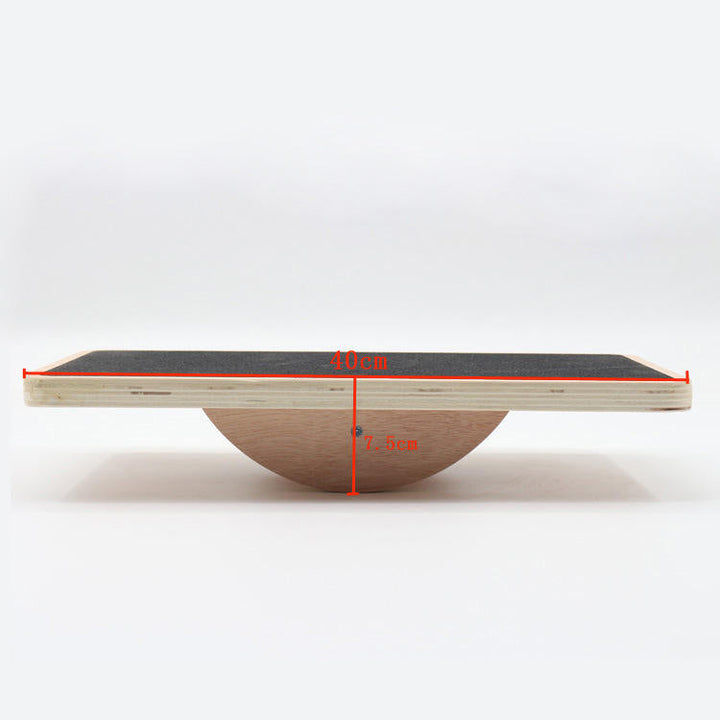 Premium Balance Board 360 Degree Wobble Trainer Anti Slip Wooden Board Rubber Base Core Stability Trainer for Home Office Gym Daily Use Fitness Training