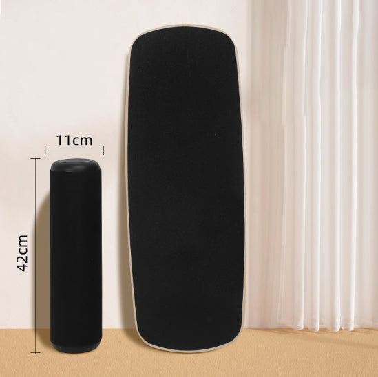 Premium Balance Board 360 Degree Wobble Trainer Anti Slip Wooden Board Rubber Base Core Stability Trainer for Home Office Gym Daily Use Fitness Training