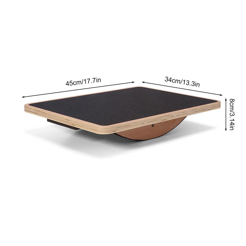 Premium Balance Board 360 Degree Wobble Trainer Anti Slip Wooden Board Rubber Base Core Stability Trainer for Home Office Gym Daily Use Fitness Training
