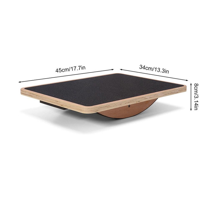 Premium Balance Board 360 Degree Wobble Trainer Anti Slip Wooden Board Rubber Base Core Stability Trainer for Home Office Gym Daily Use Fitness Training