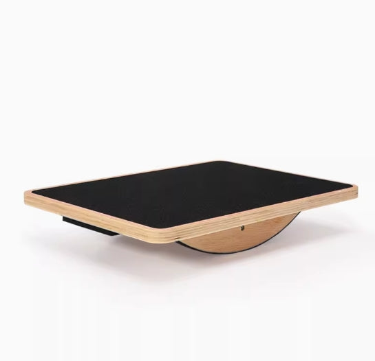 Premium Balance Board 360 Degree Wobble Trainer Anti Slip Wooden Board Rubber Base Core Stability Trainer for Home Office Gym Daily Use Fitness Training