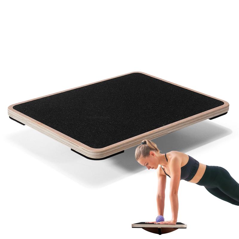 Premium Balance Board 360 Degree Wobble Trainer Anti Slip Wooden Board Rubber Base Core Stability Trainer for Home Office Gym Daily Use Fitness Training