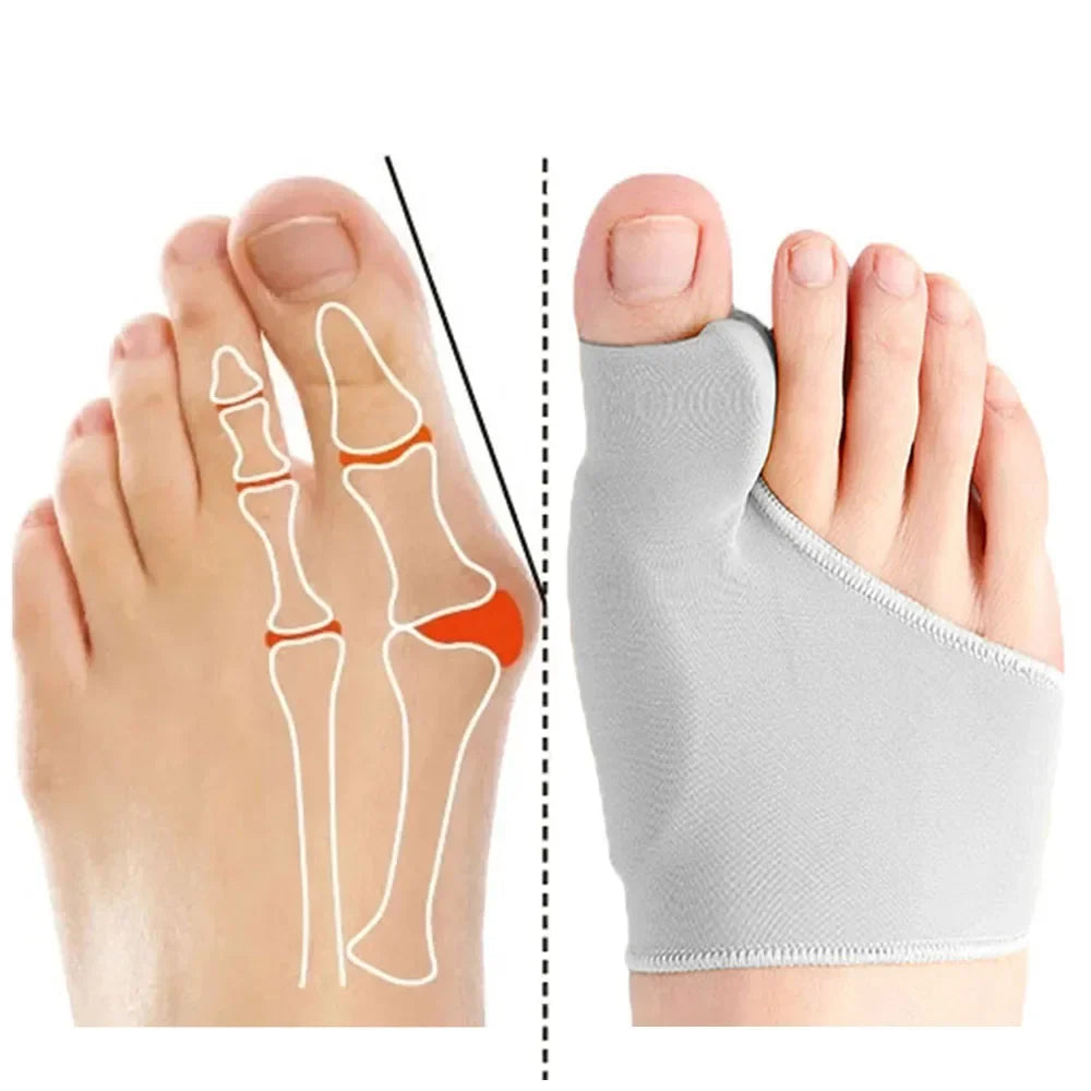 Premium Bunion Corrector Toe Separator Gel Big Toe Spacer Adjustable Fabric Foot Support Reusable 2 Pack One Size for Home Walking Daily Use Comfort