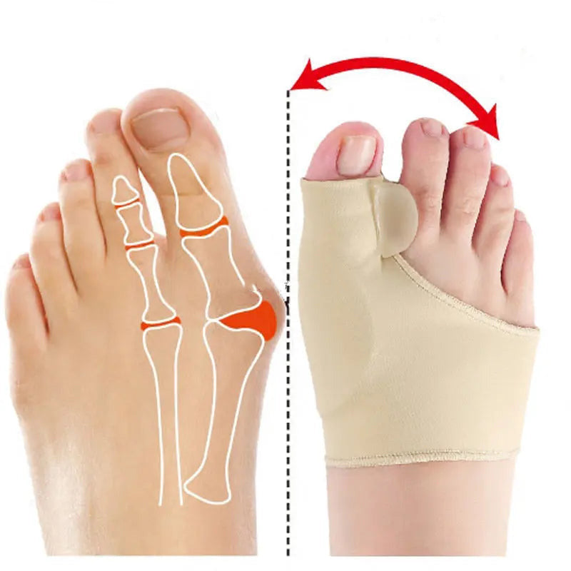 Premium Bunion Corrector Toe Separator Gel Big Toe Spacer Adjustable Fabric Foot Support Reusable 2 Pack One Size for Home Walking Daily Use Comfort