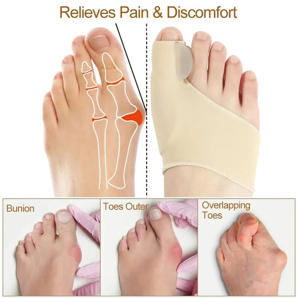 Premium Bunion Corrector Toe Separator Gel Big Toe Spacer Soft Flexible Foot Support Reusable 1 Pair Comfortable Fit for Home Gym Daily Use Travel