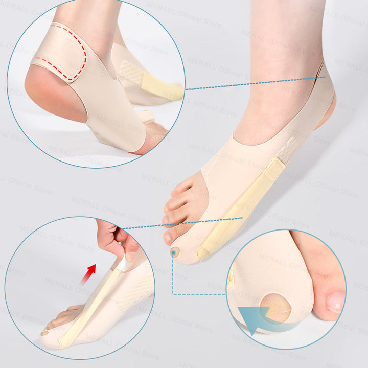 Premium Bunion Socks Toe Separator Adjustable Foot Support Breathable Ergonomic Fit Left Right Options Sizes M L for Daily Use Walking Comfort Fit