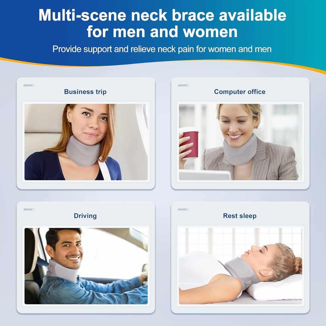 Premium Cervical Collar Neck Brace Adjustable Foam Neck Support Breathable Soft Collar for Sleep Work Travel Comfort Fit Sizes S to XL