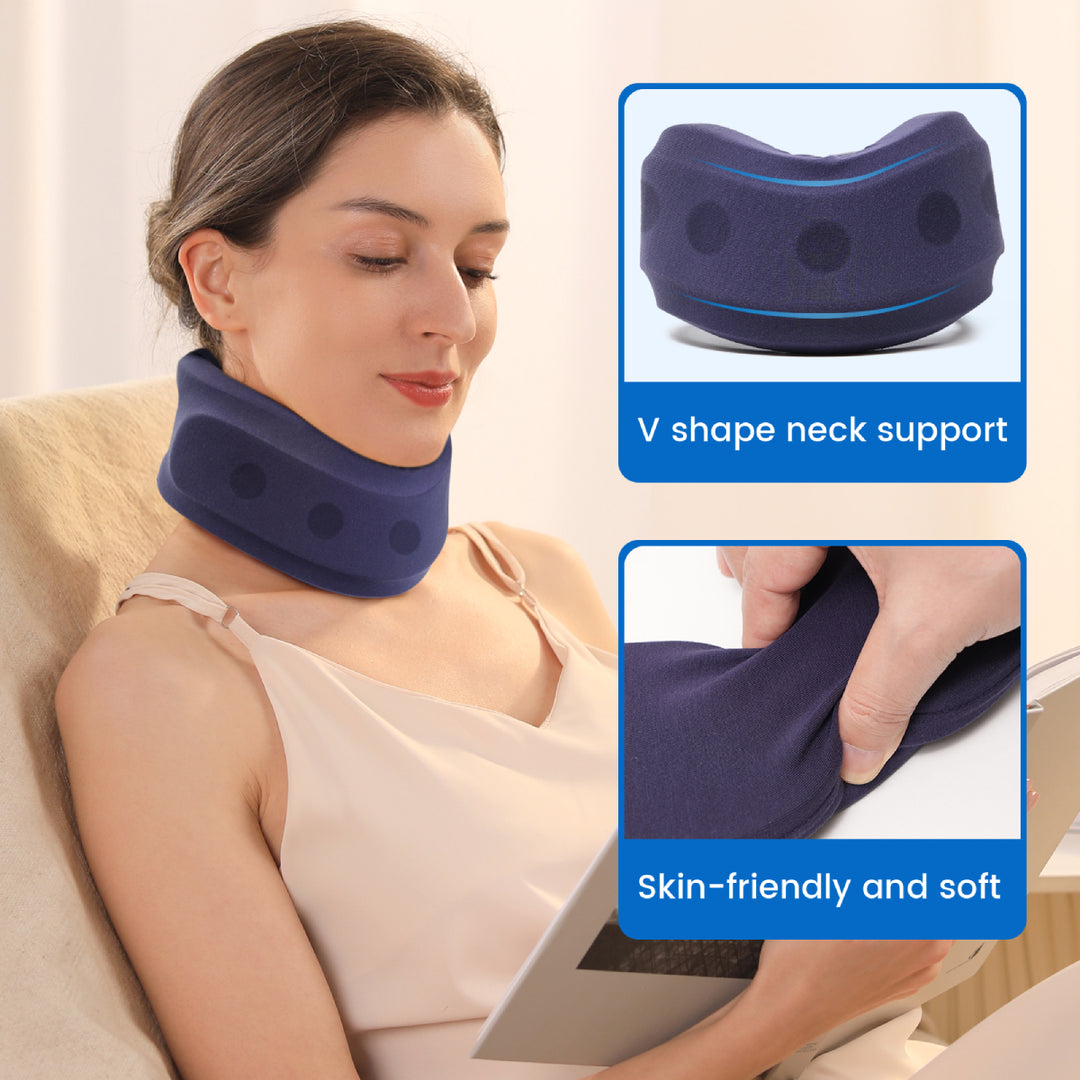 Premium Cervical Collar Neck Brace Adjustable Foam Neck Support Breathable Soft Collar for Sleep Work Travel Comfort Fit Sizes S to XL