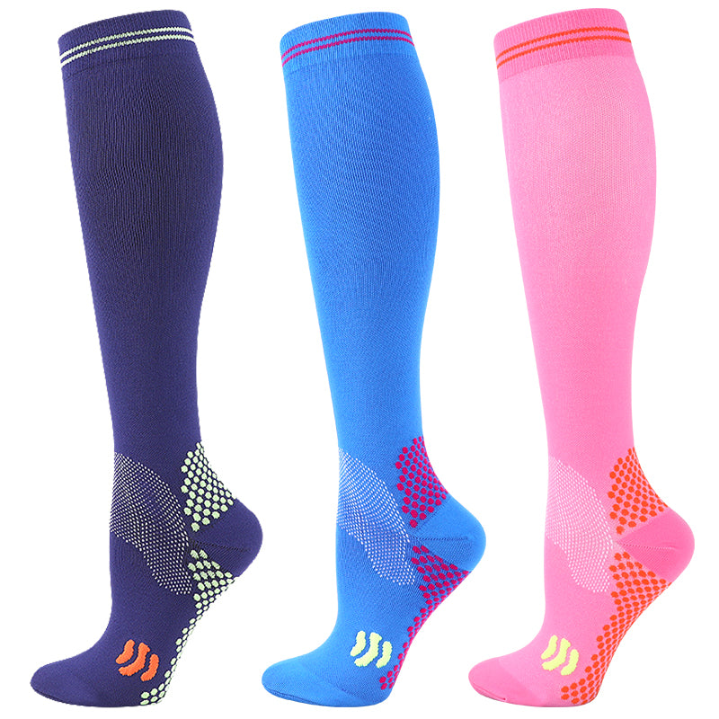 Premium Compression Socks 20 to 30 mmHg Support Socks Breathable Moisture Wicking Unisex Knee High Socks for Sports Travel Work Daily Use 1 or 3 Pairs