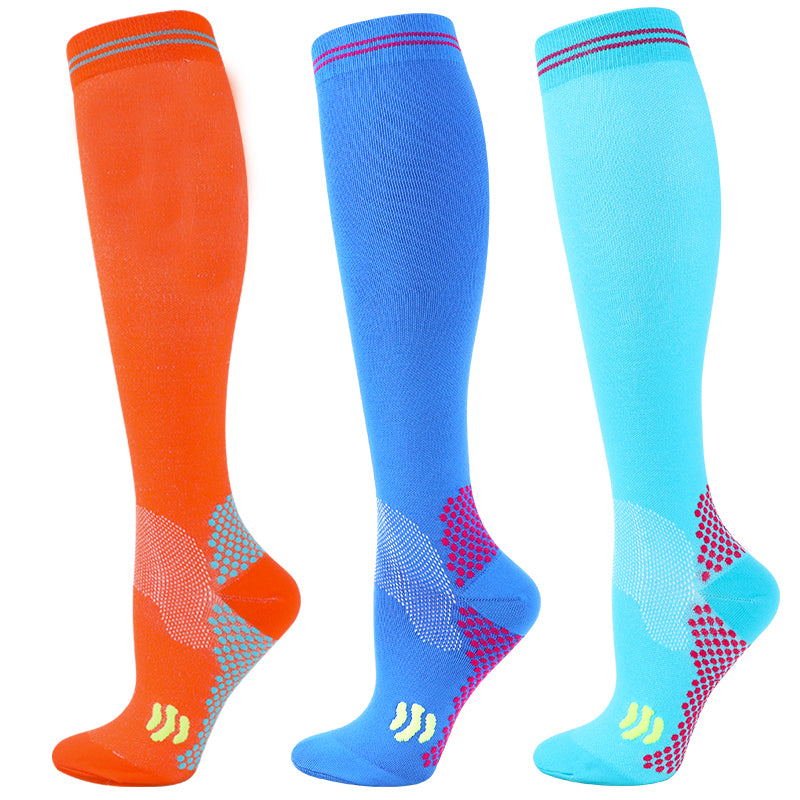 Premium Compression Socks 20 to 30 mmHg Support Socks Breathable Moisture Wicking Unisex Knee High Socks for Sports Travel Work Daily Use 1 or 3 Pairs