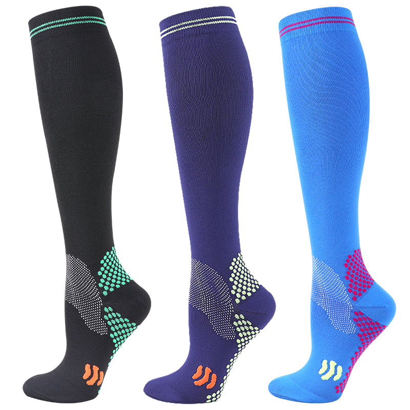 Premium Compression Socks 20 to 30 mmHg Support Socks Breathable Moisture Wicking Unisex Knee High Socks for Sports Travel Work Daily Use 1 or 3 Pairs